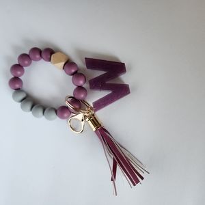 Women Keychain bracelet with Inicial letter